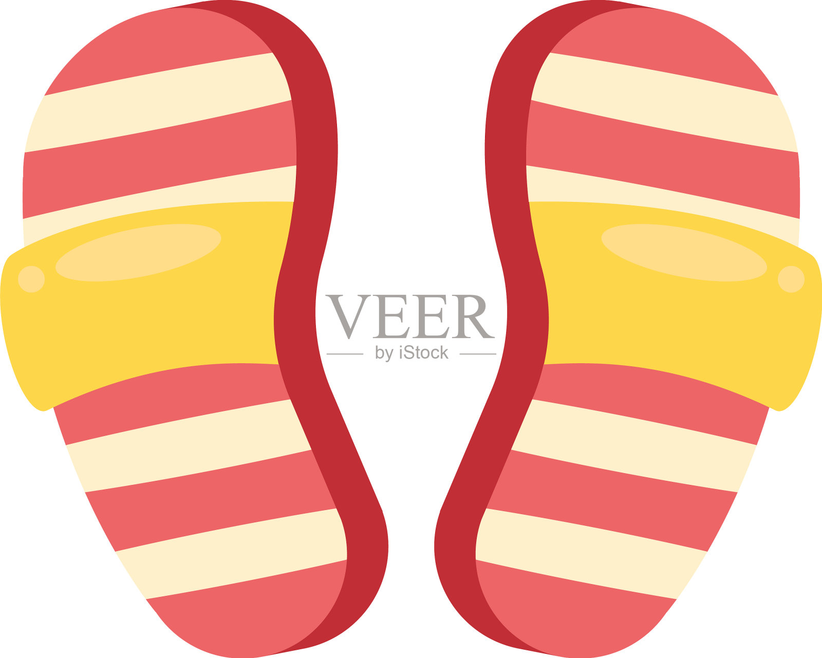 一双可爱的人字拖插画图片素材