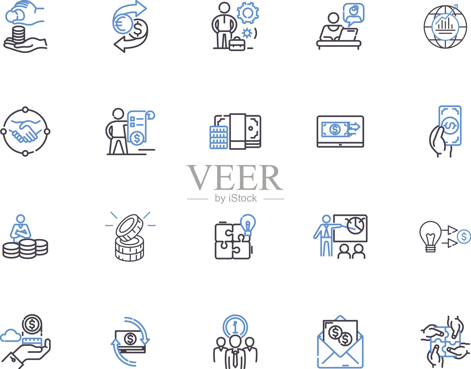 赚钱轮廓图标收集赚取图标素材