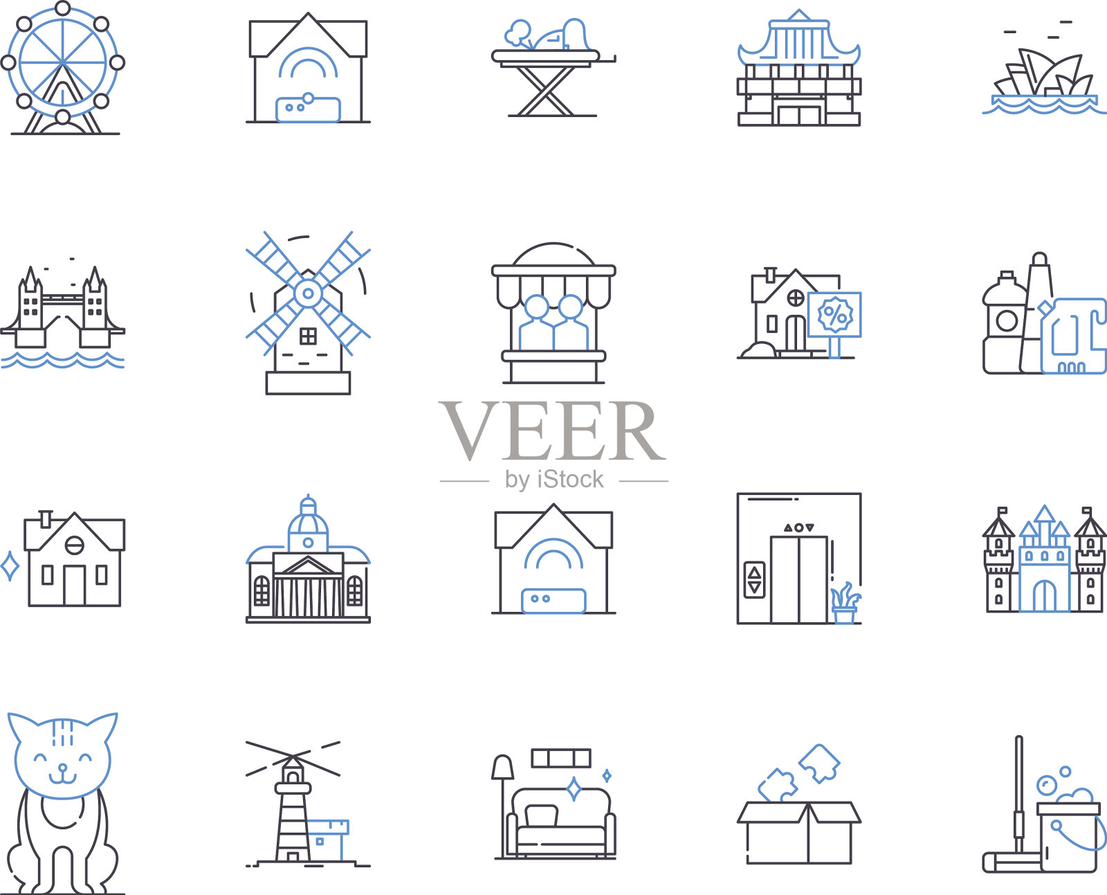 家居维修服务大纲图标收集图标素材