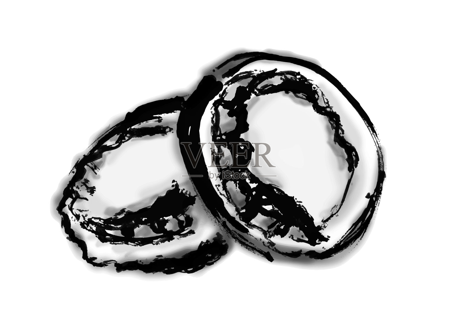 日本风格的鲍鱼手绘插图插画图片素材