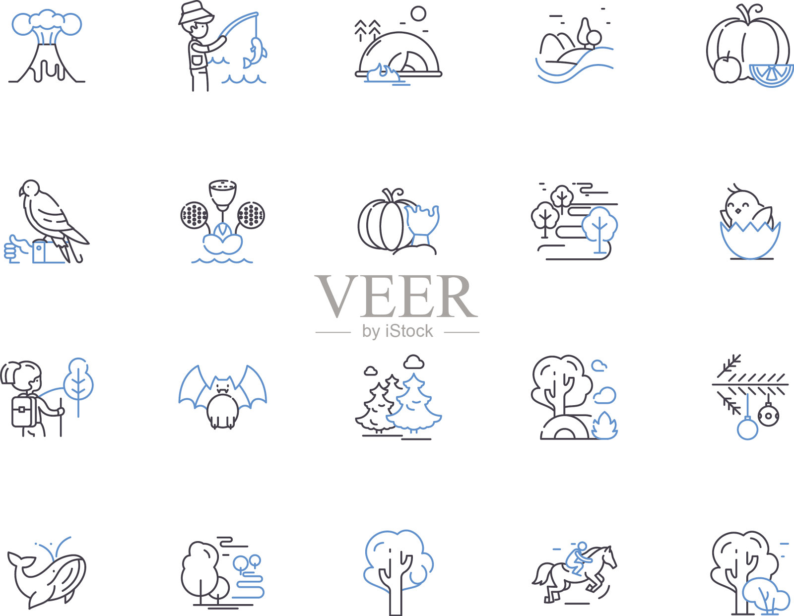 自然轮廓图标收集自然图标素材