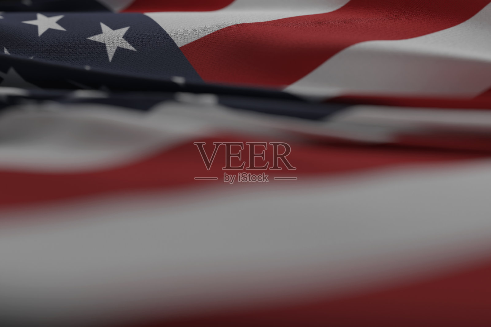 在低角度视图中挥舞的美国国旗的3D渲染照片摄影图片