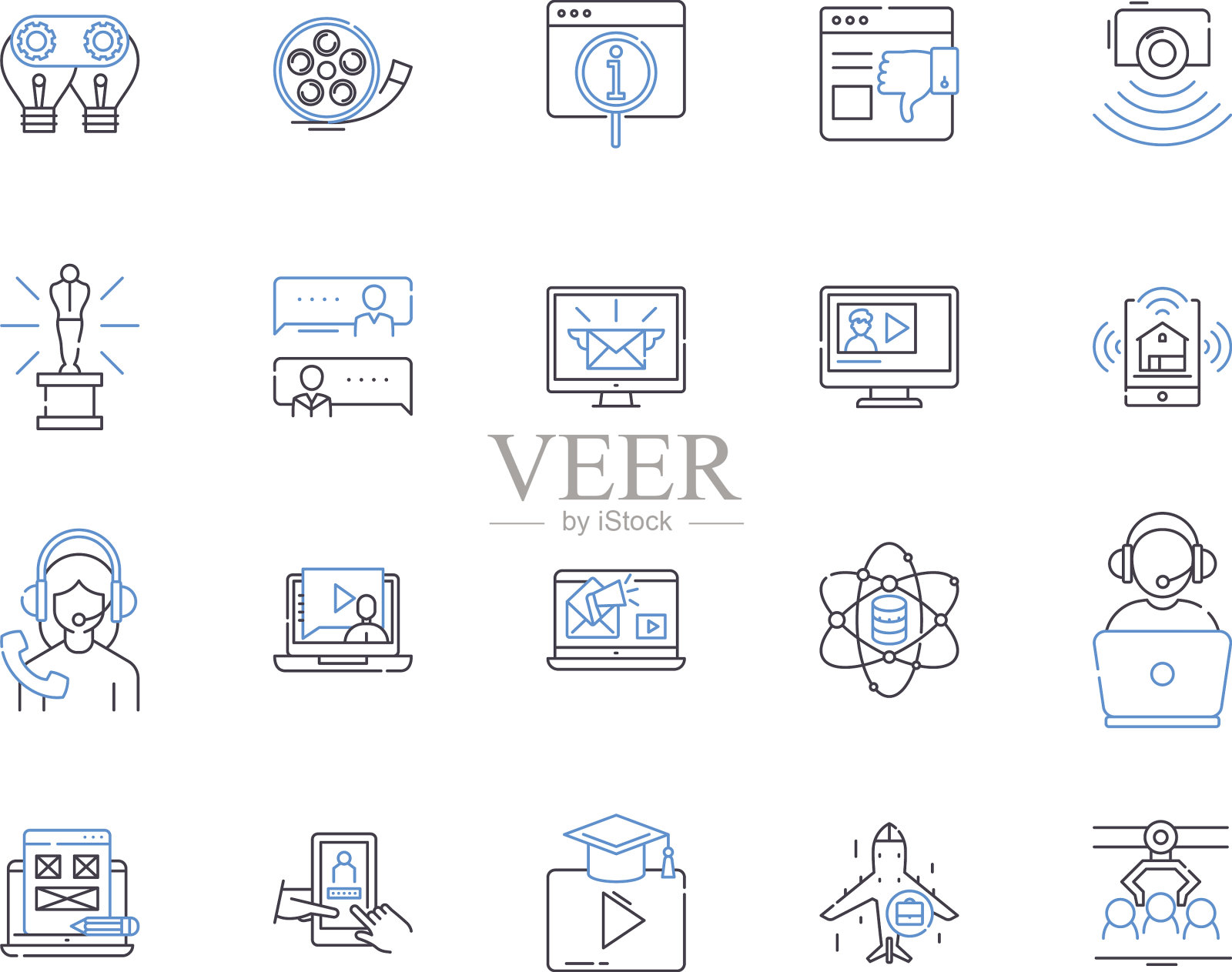 媒体公司概述图标收集媒体图标素材