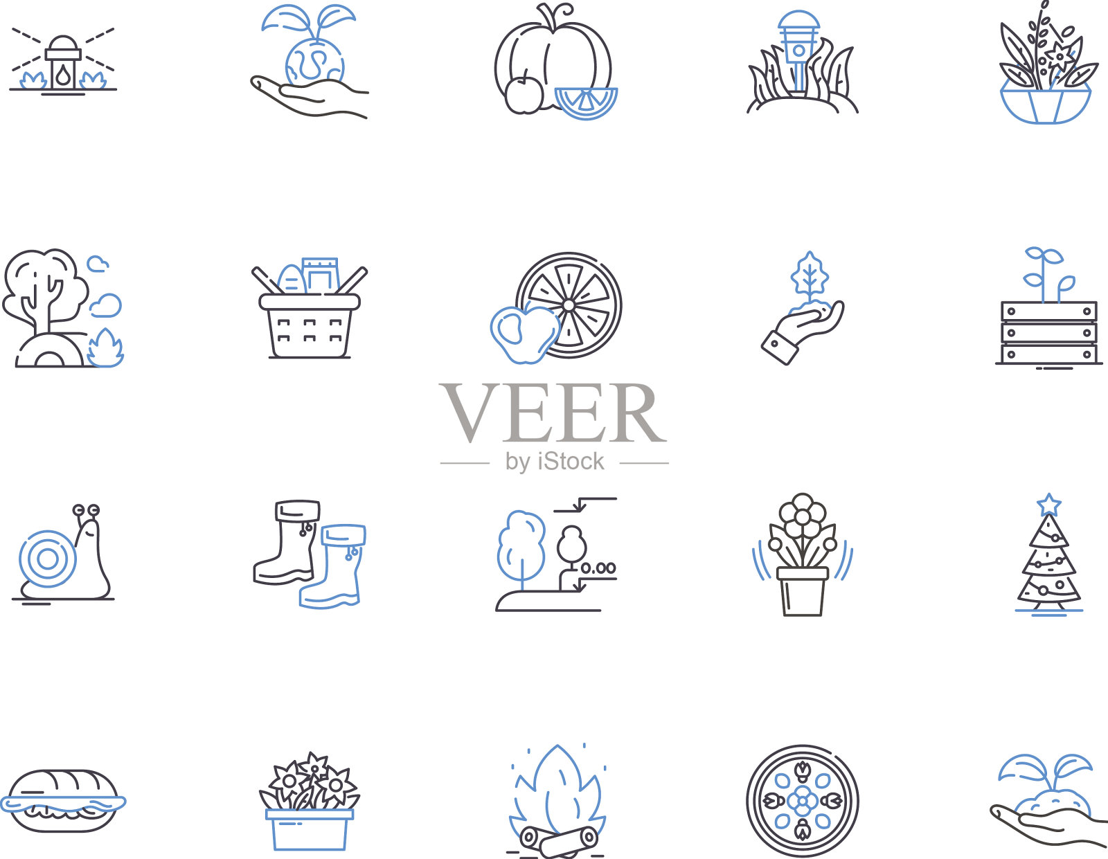 农业轮廓图标收集农业图标素材