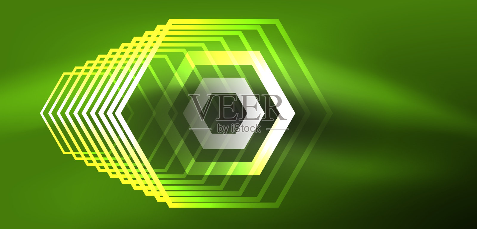 抽象的背景技术，霓虹六边形高科技插画图片素材