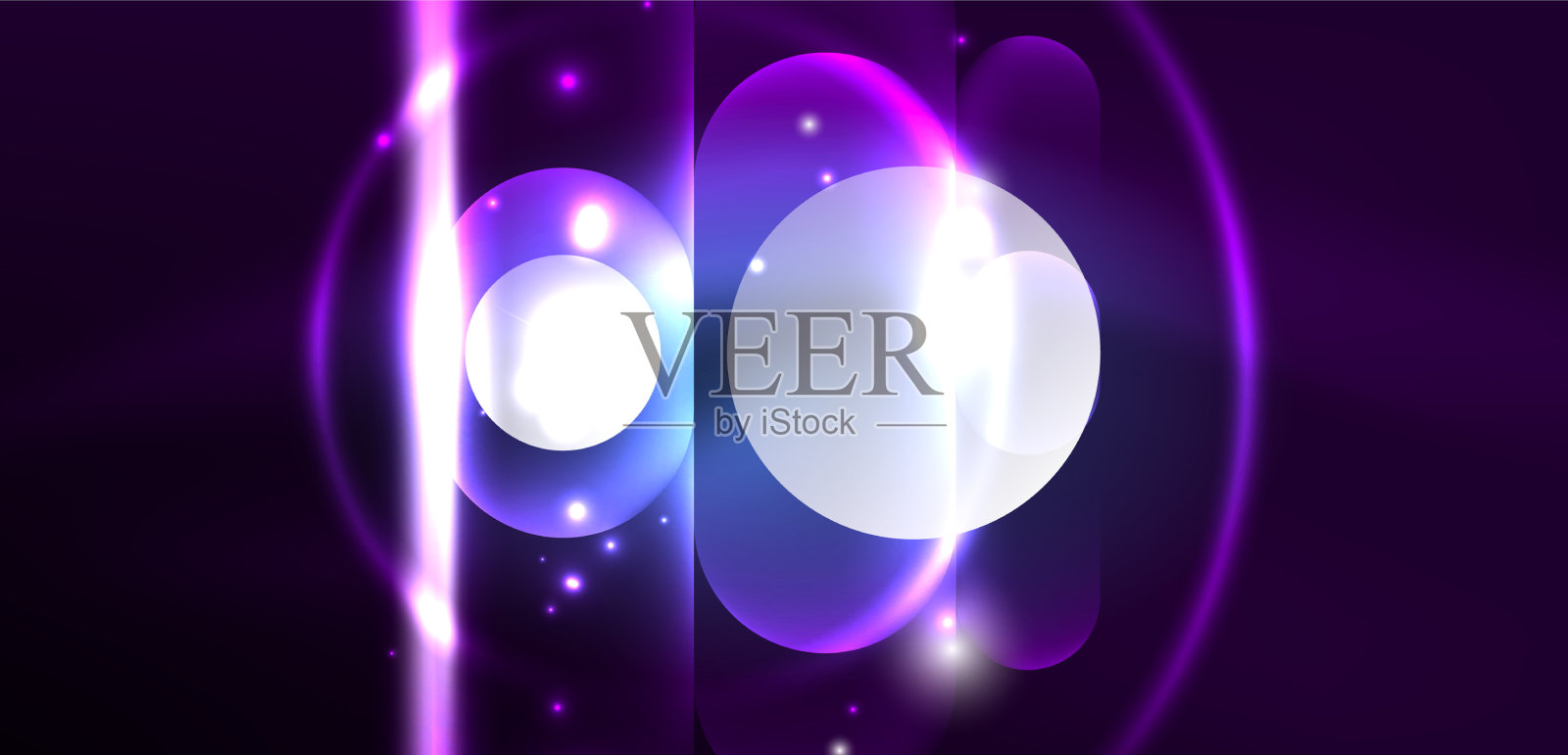 抽象发光的霓虹灯技术圈插画图片素材