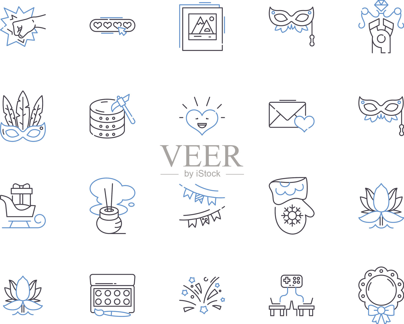 创意休闲轮廓图标集合图标素材