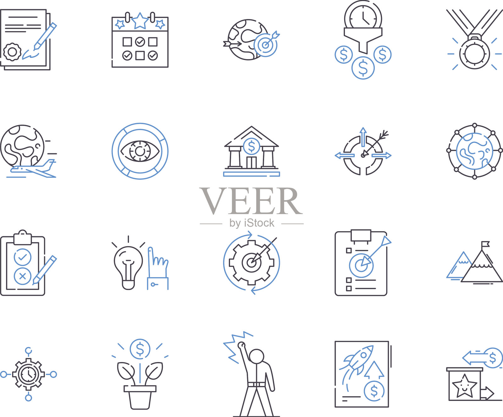 商业规划大纲图标集合图标素材