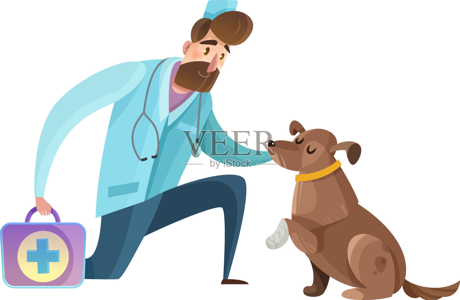 平的兽医设计元素图片