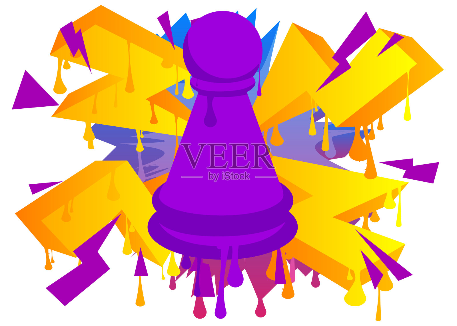 棋子，棋子涂鸦。抽象的现代街头艺术装饰表现为城市绘画风格。插画图片素材