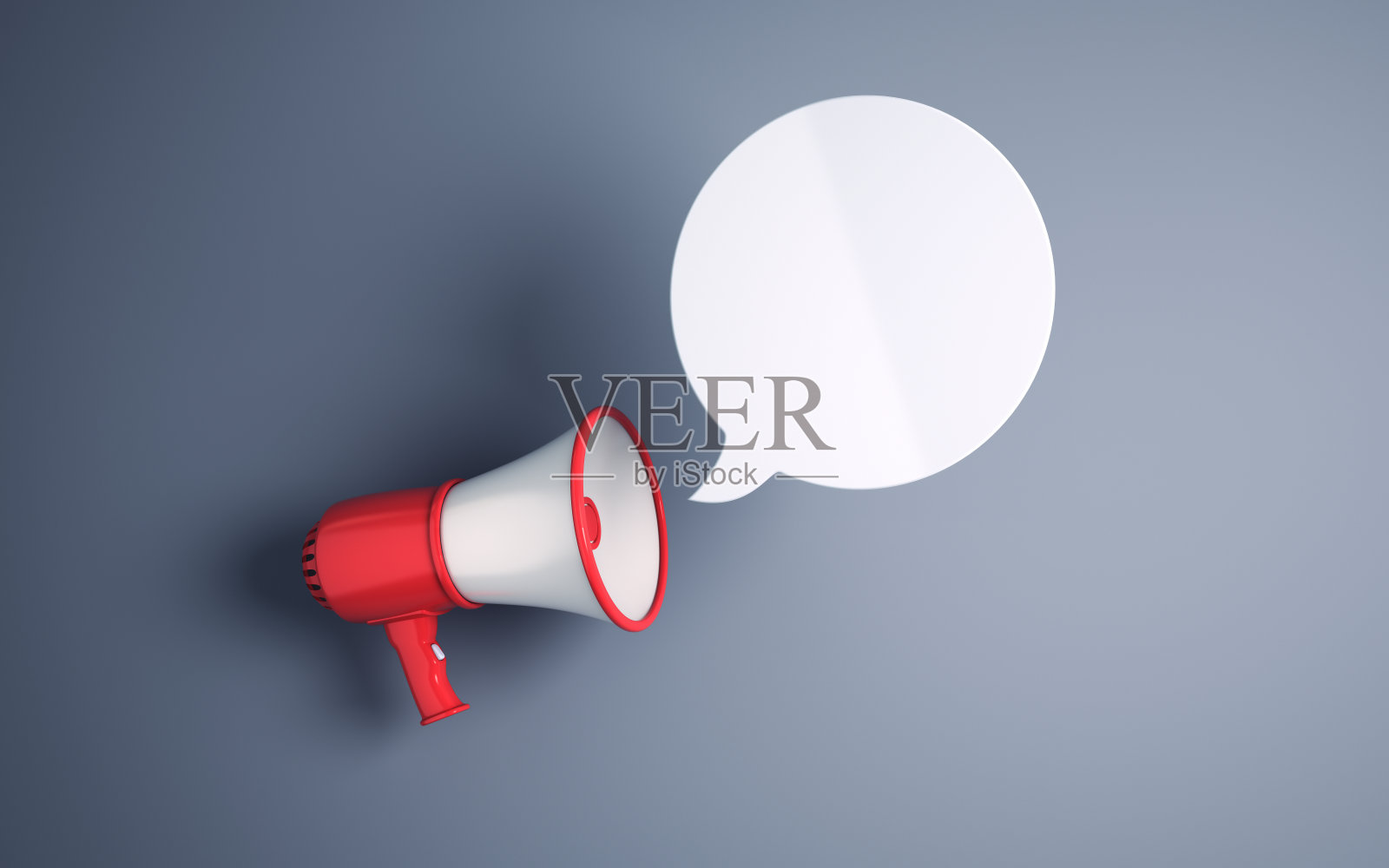 红白扩音器，空白语音气泡照片摄影图片