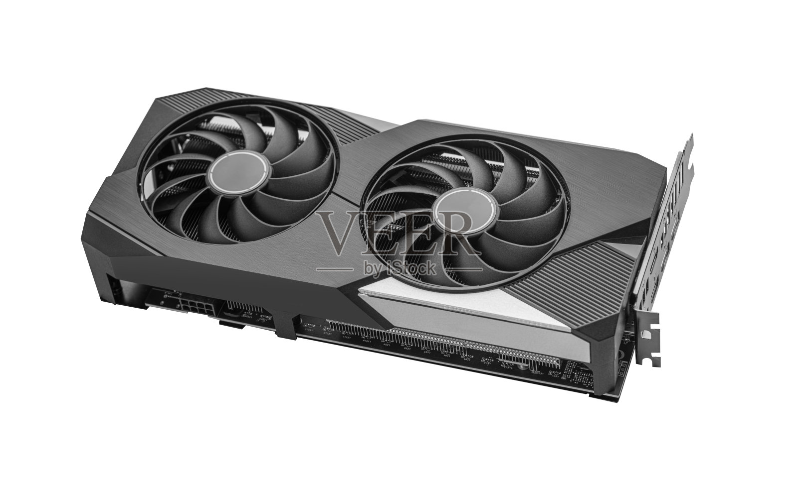 图形视频卡隔离在白色背景上。照片摄影图片