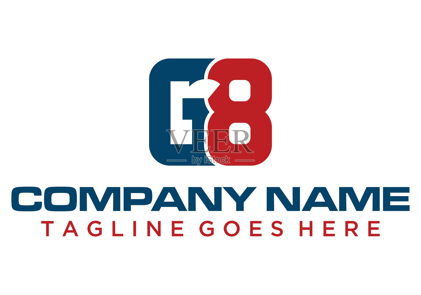 Gr8初始标志标志设计。插画图片素材