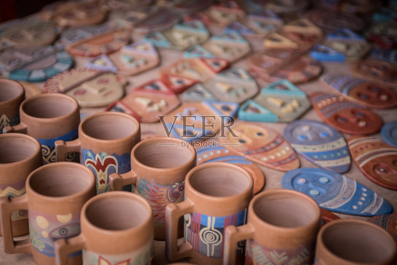 秘鲁陶瓷纪念品照片摄影图片