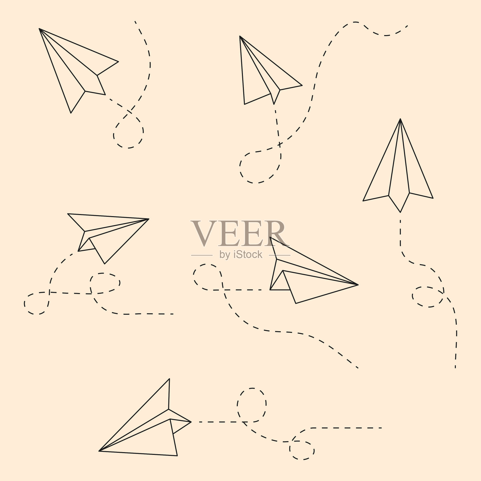 纸平面图标集矢量设计。插画图片素材