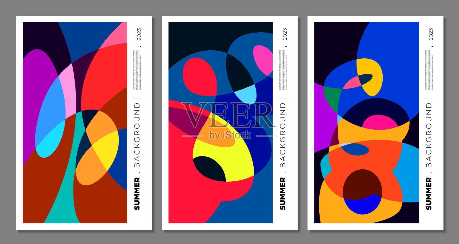 矢量彩色抽象液体，流体和涂鸦艺术背景夏季2023插画图片素材