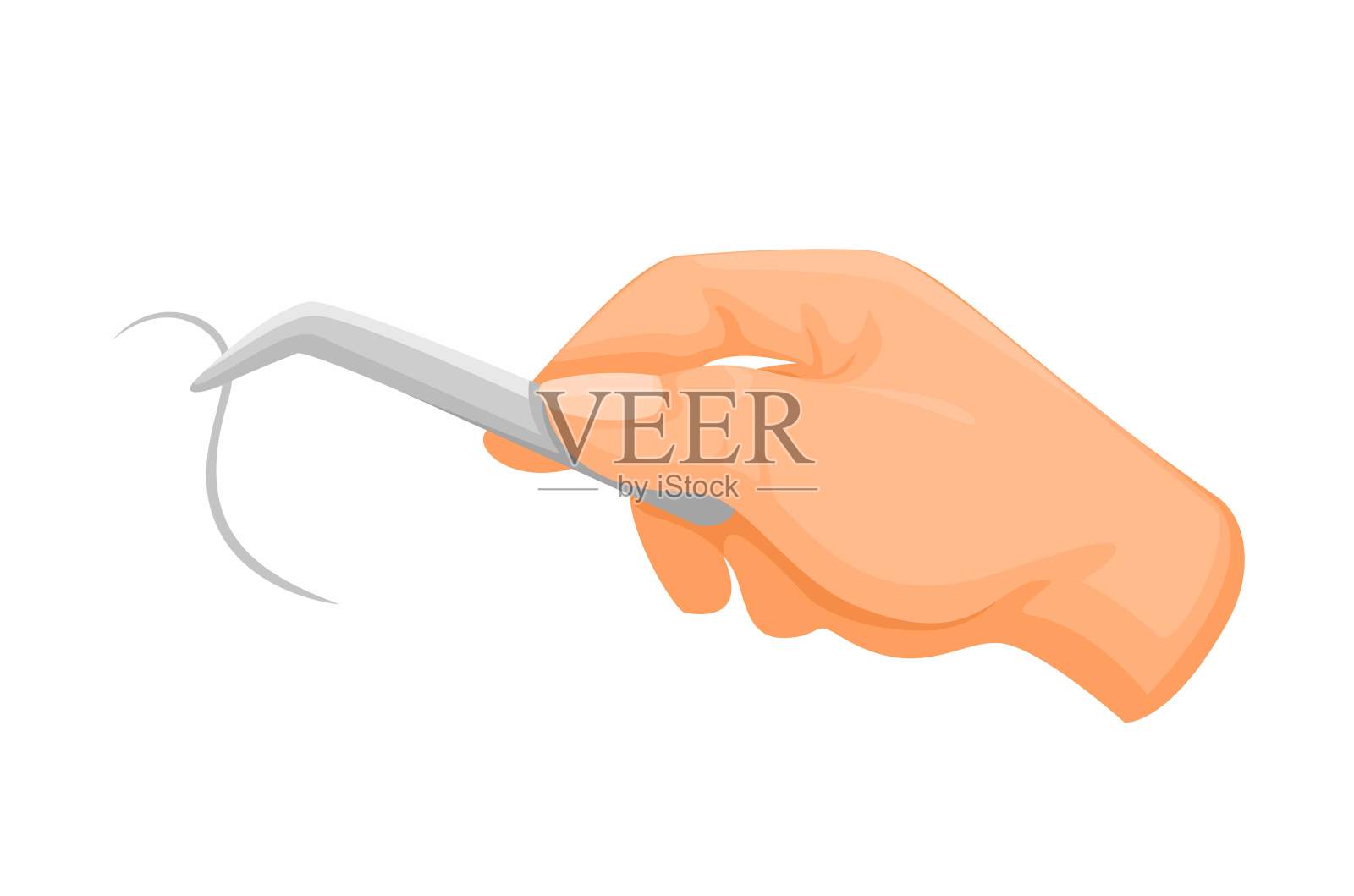 手握头发在镊子符号脱发或白发问题卡通矢量插画图片素材