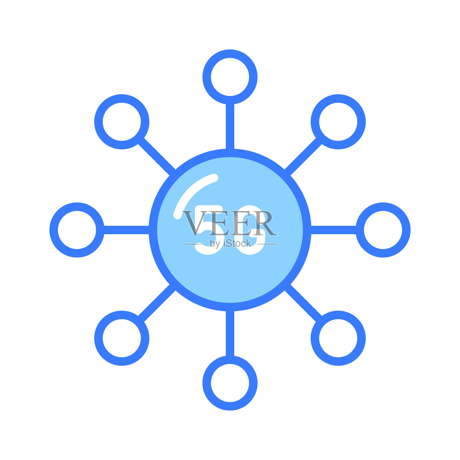 抓住这个创意设计的5G网络连接图标，时尚风格，5G技术矢量插画图片素材