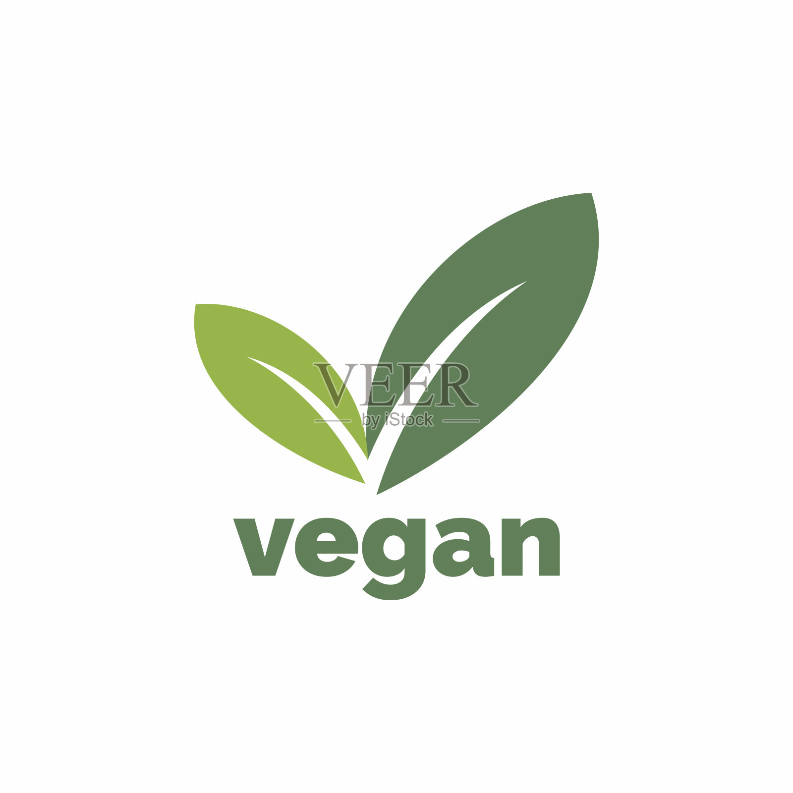 纯素图标标志孤立在白色背景插画图片素材