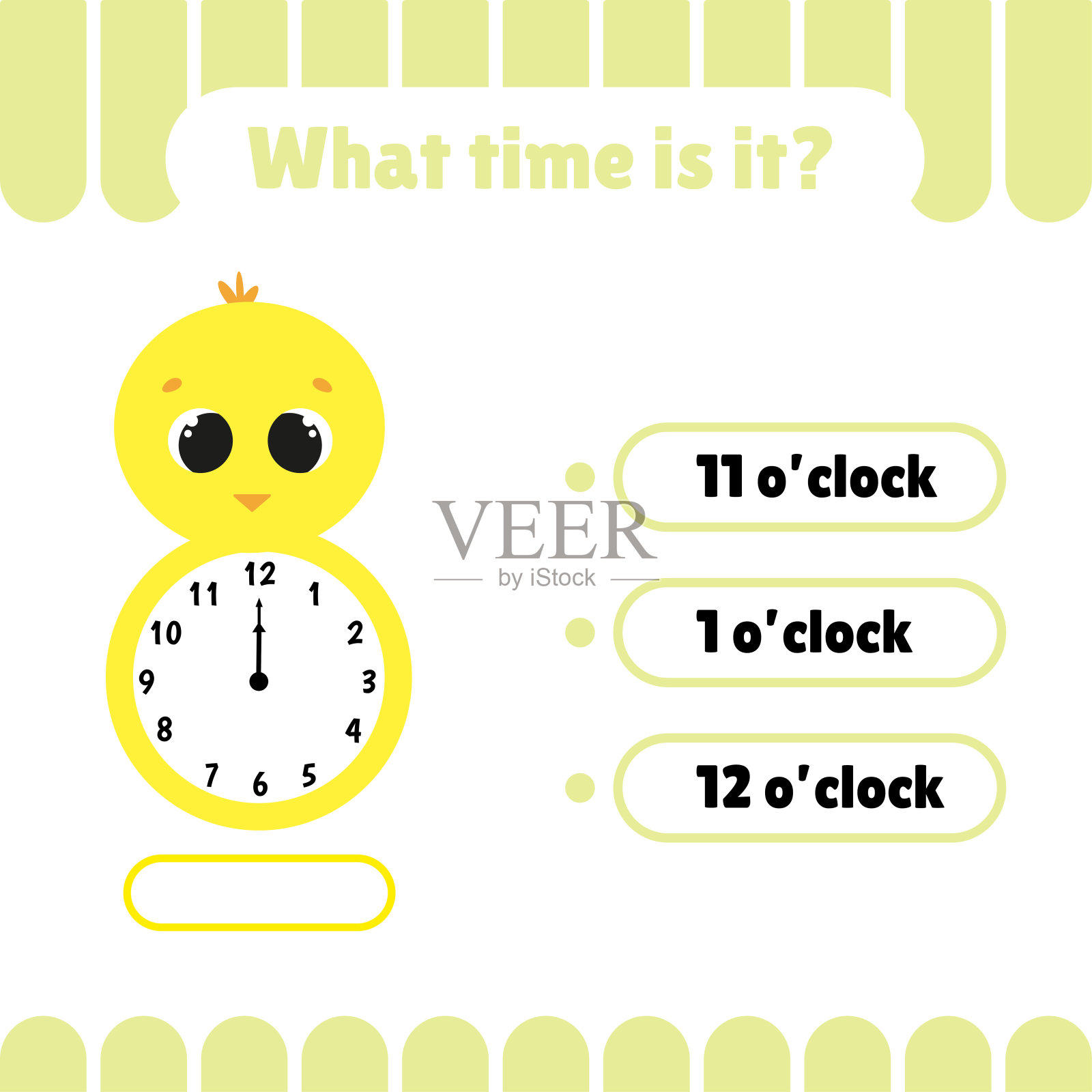 学习时间游戏上的时钟。插画图片素材