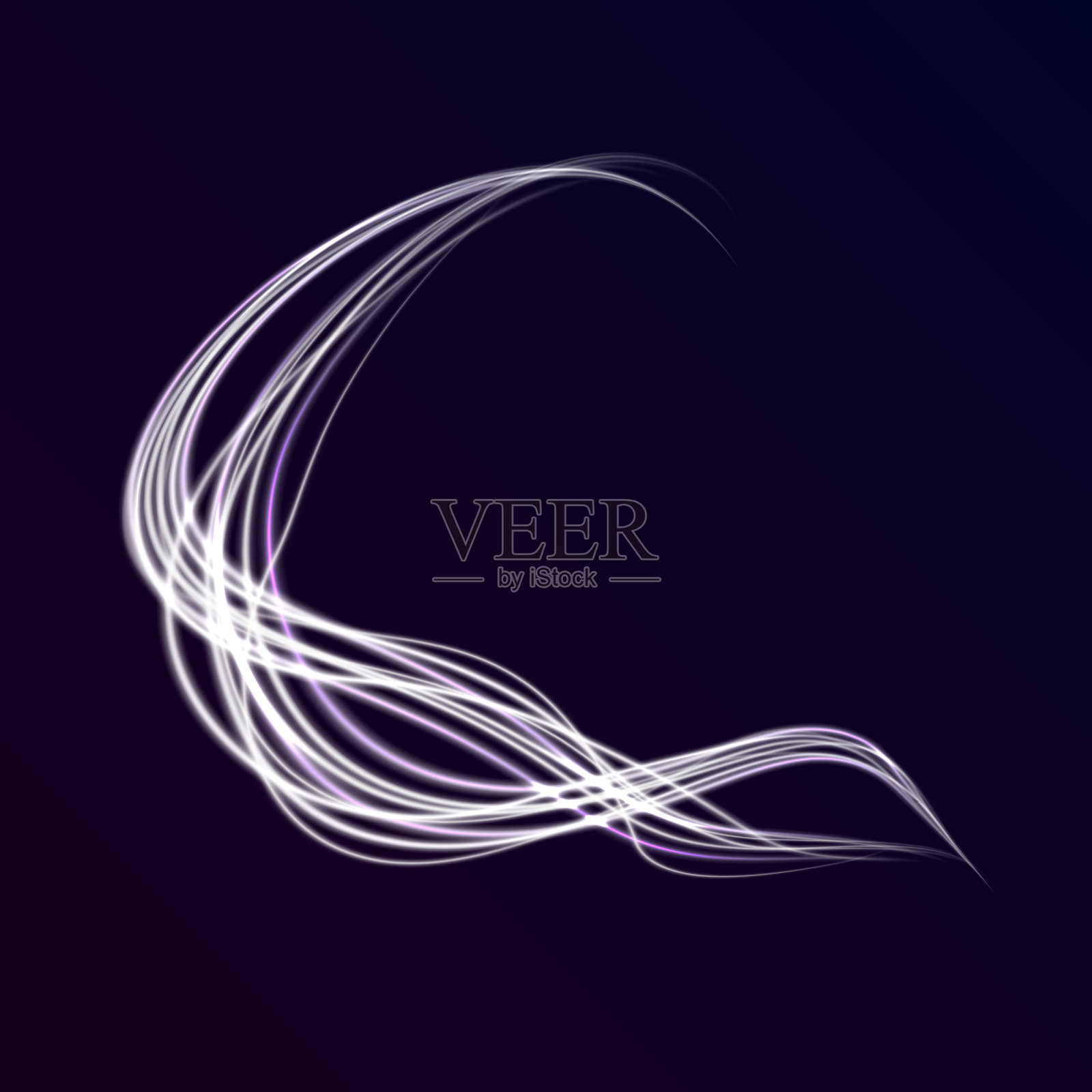 ４ ． 霓虹灯line_white插画图片素材