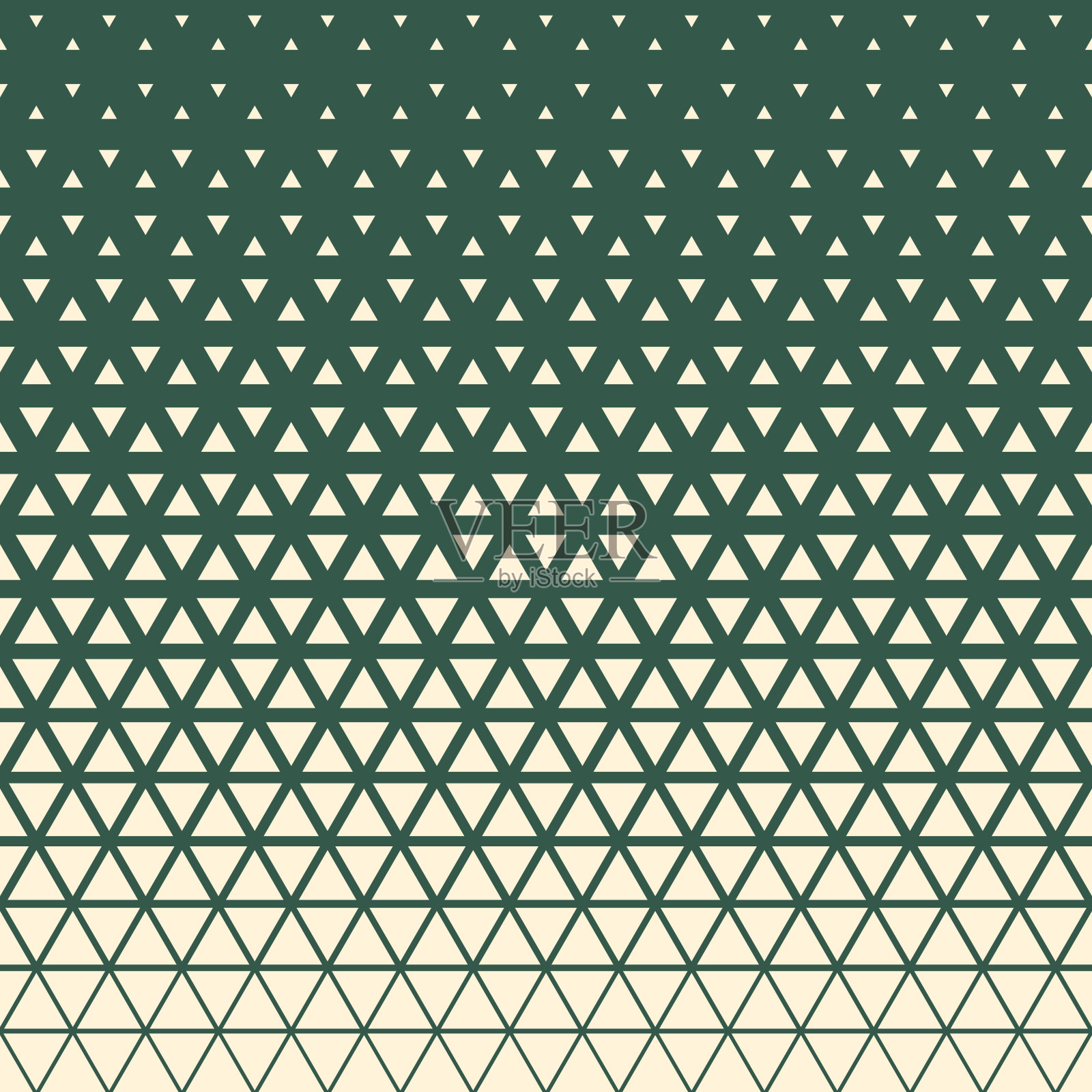 米色卡其绿半色调三角形图案。抽象几何梯度背景。矢量插图。插画图片素材