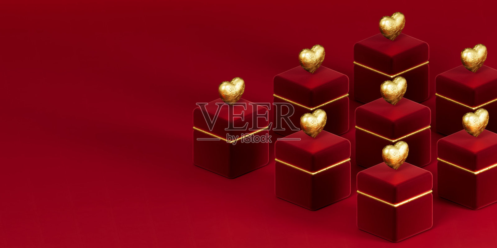 3d渲染与环框。创意珠宝店网站横幅。复制空间奢华的金色风格。照片摄影图片