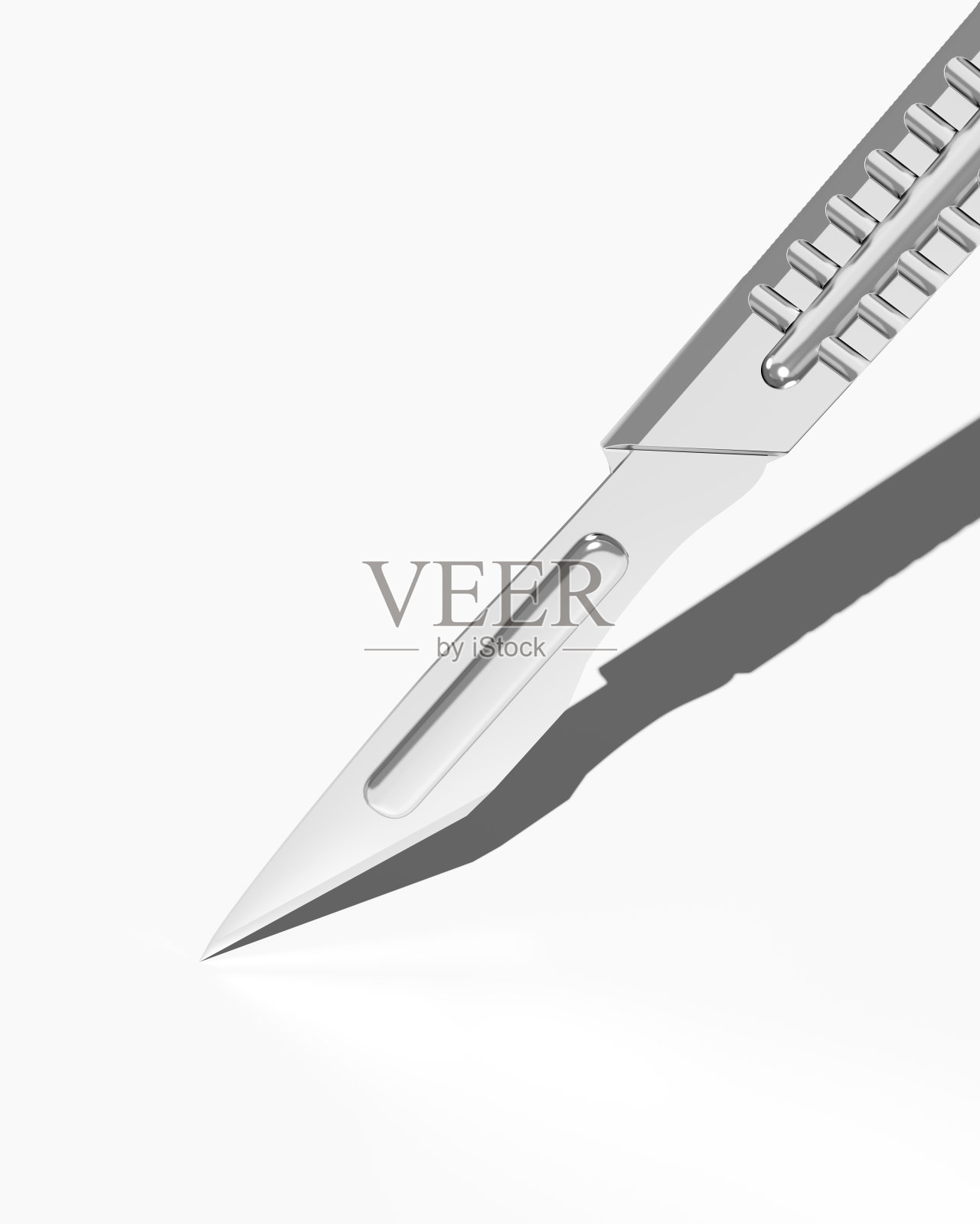 手术刀刀片手术器械角度近距离手术精密不锈钢设备专业医疗切割保健白底照片摄影图片