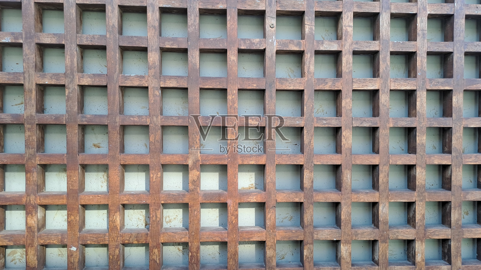 方形木栅栏。无缝方形网格木材格子纹理。木栅栏板照片摄影图片