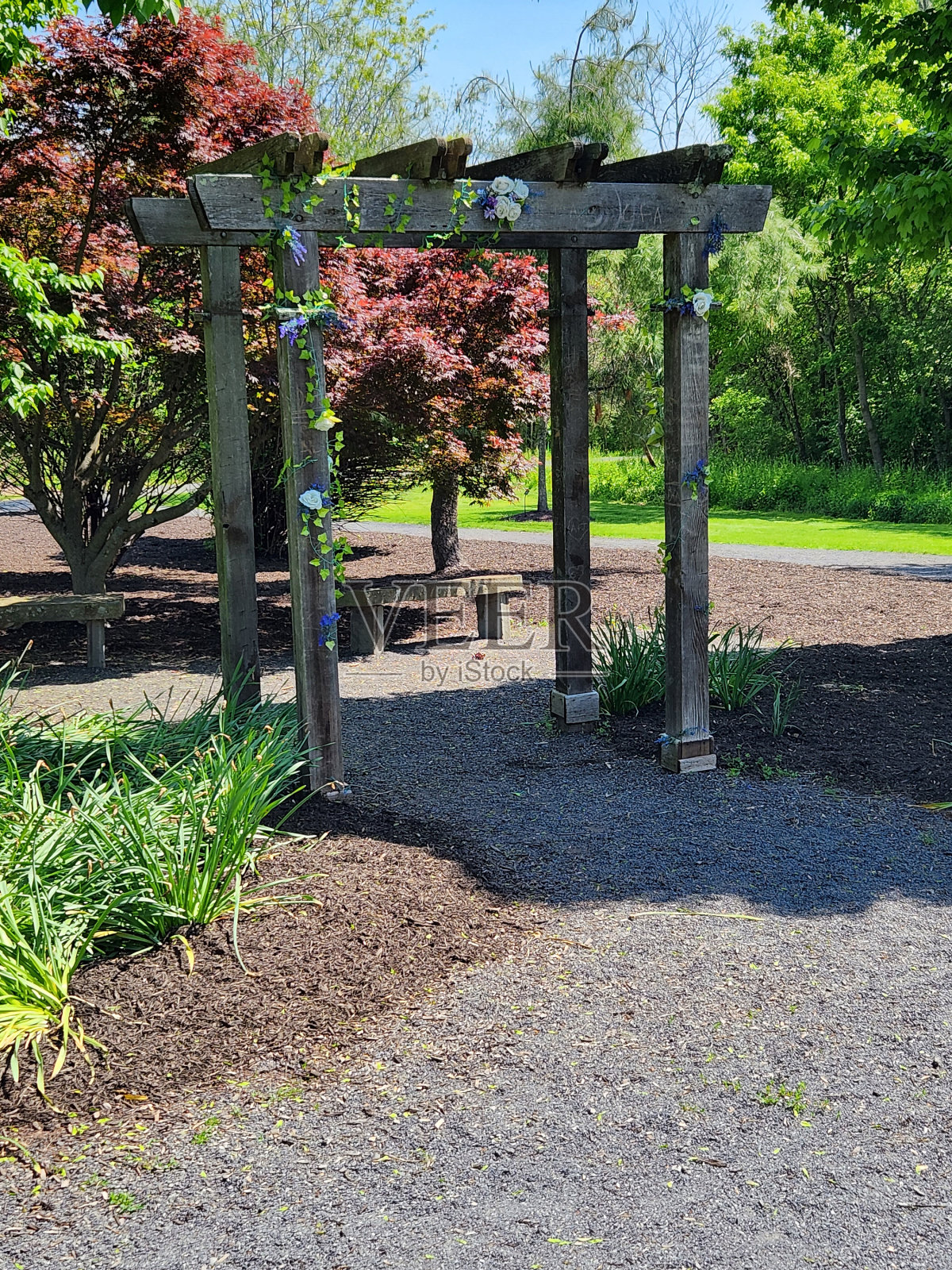 公园里的凉棚照片摄影图片