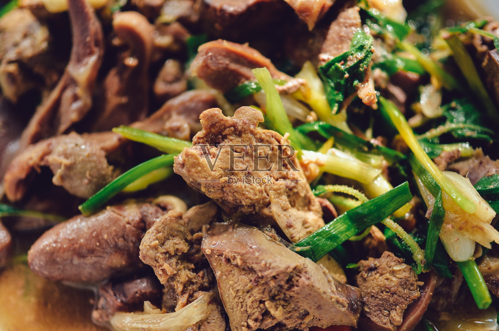 泰国街头小吃炒肝照片摄影图片