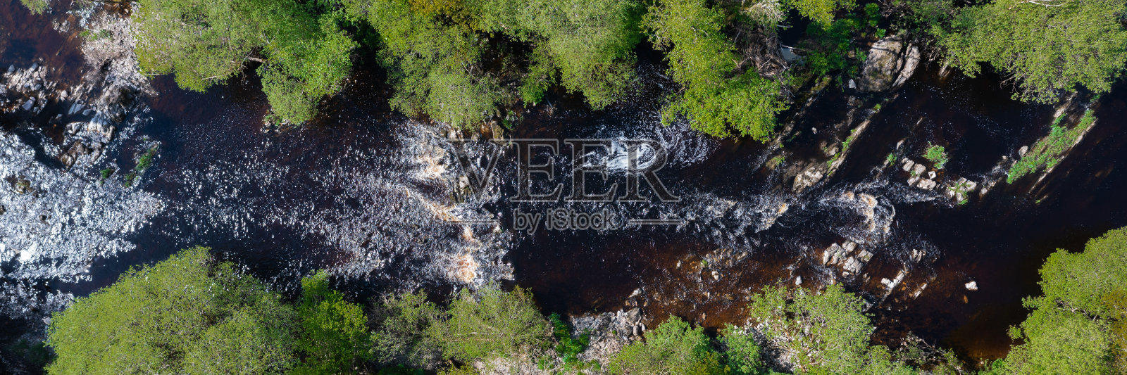 苏格兰一条河流的无人机鸟瞰图照片摄影图片