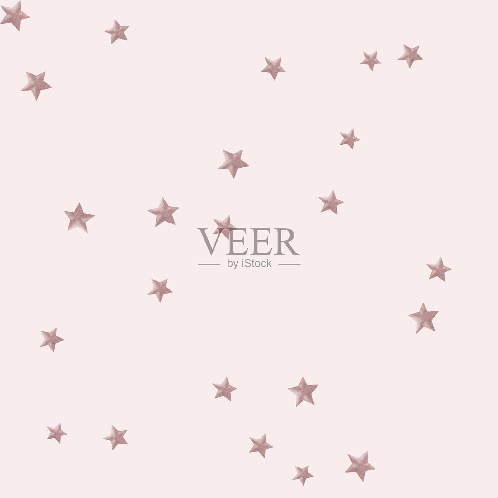 Simple seamless pattern with watercolor stars.插画图片素材