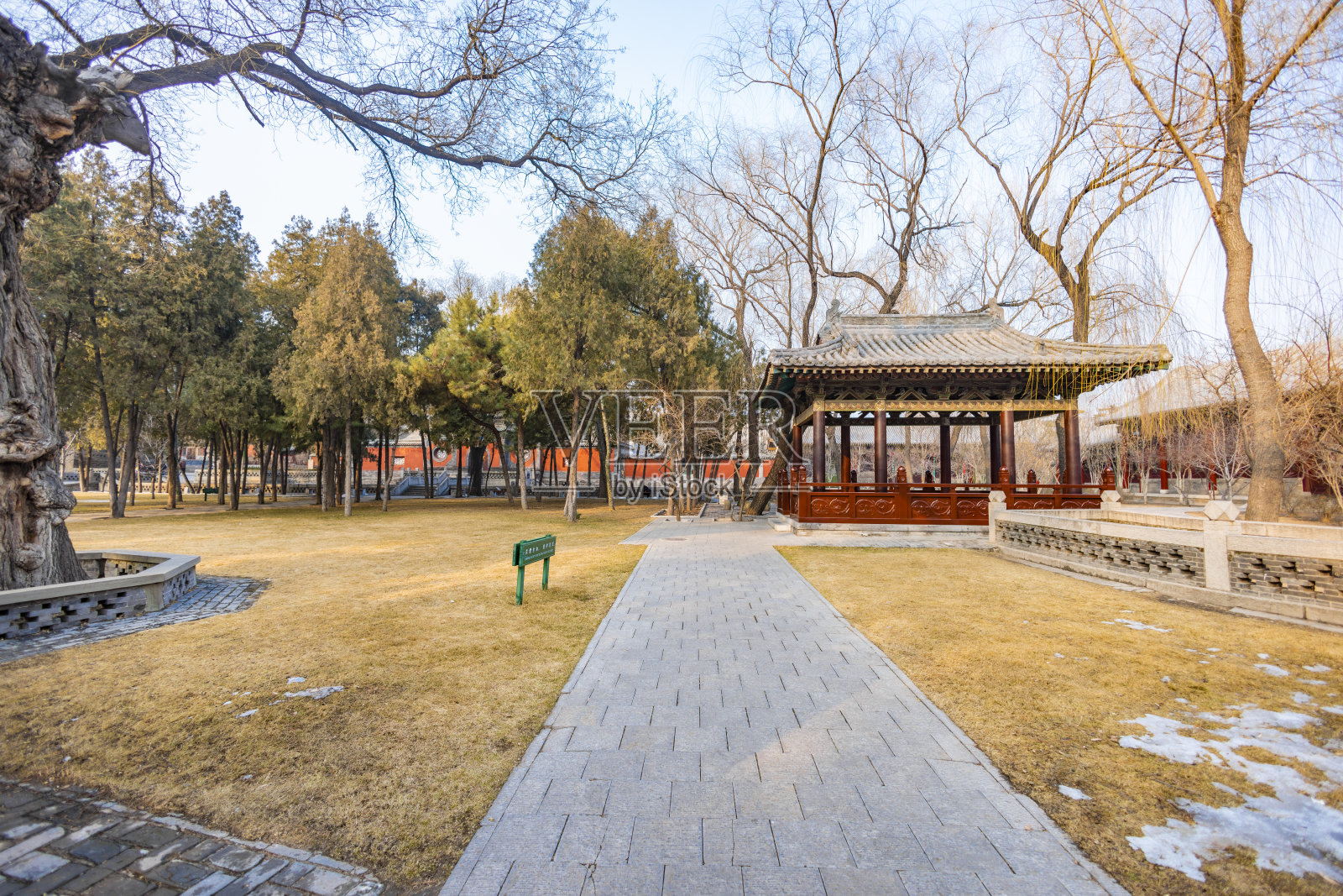 太原晋祠公园景观照片摄影图片