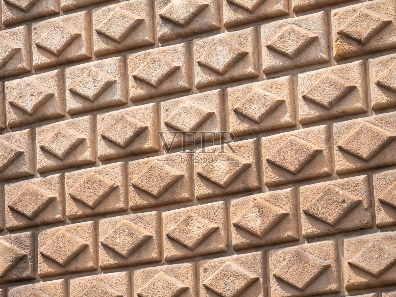 地中海风格墙上的菱形图案照片摄影图片