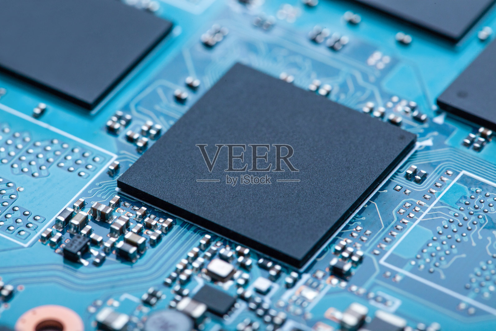 现代主板的重点是处理器或微芯片照片摄影图片