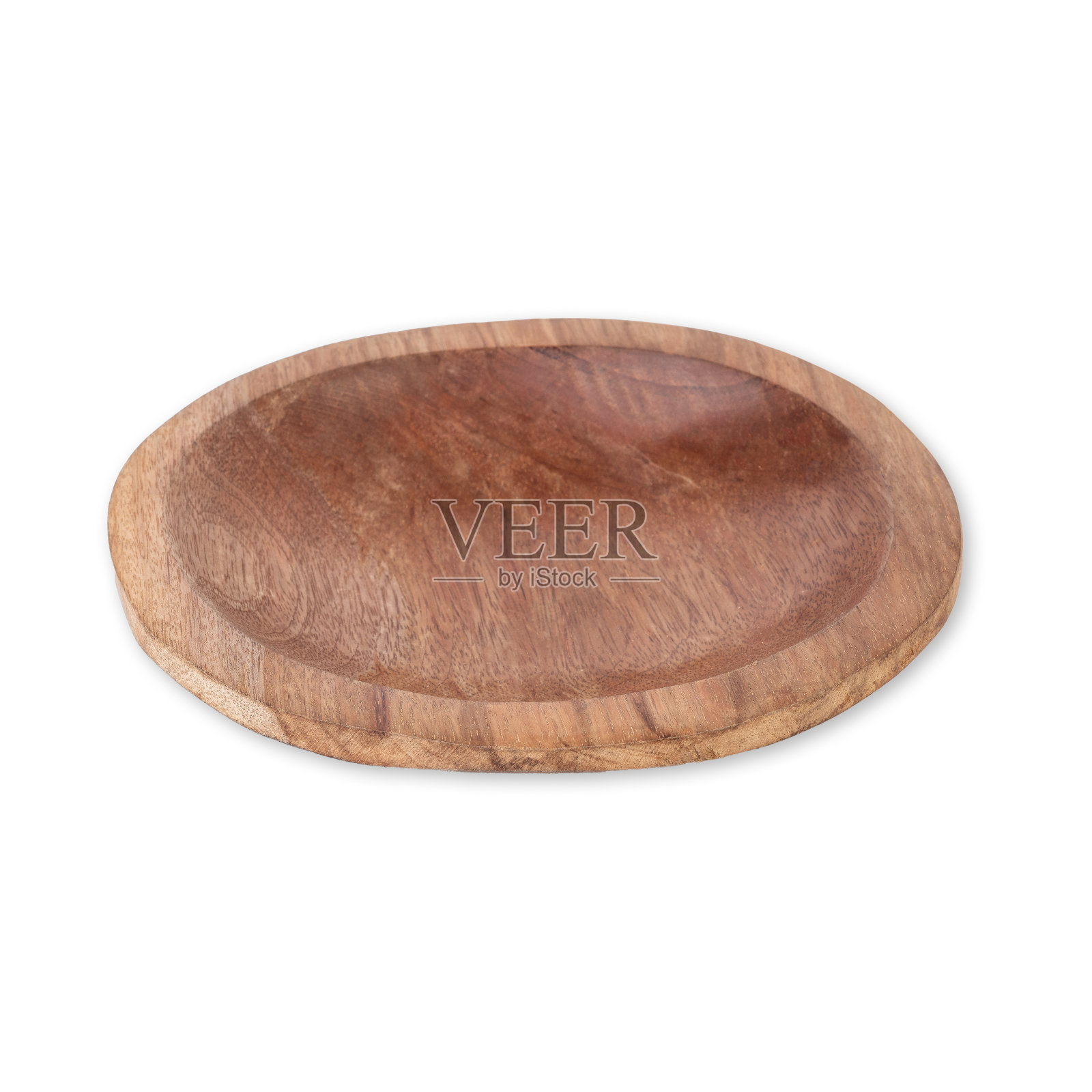 空的手工木碗孤立在白色的背景照片摄影图片