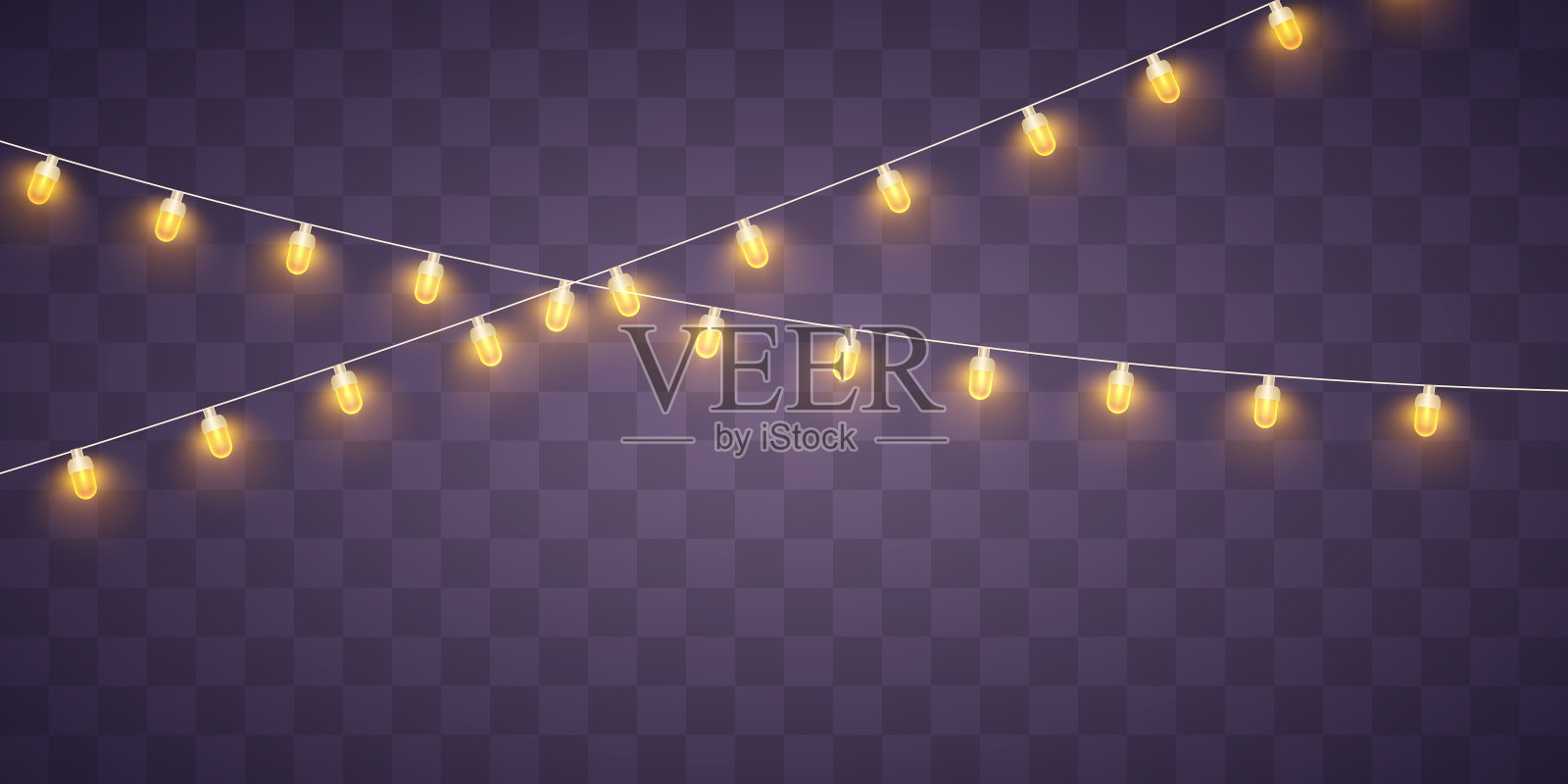 圣诞发光的花环。Led霓虹灯。插画图片素材