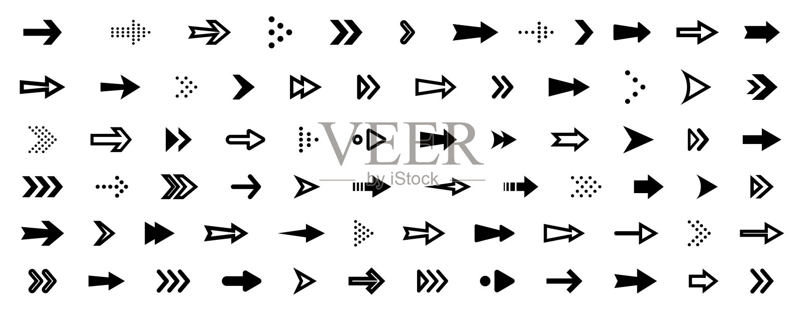 箭头向量。黑色箭头图标。箭头图标集。箭头矢量集合。平面矢量箭头光标集。插画图片素材