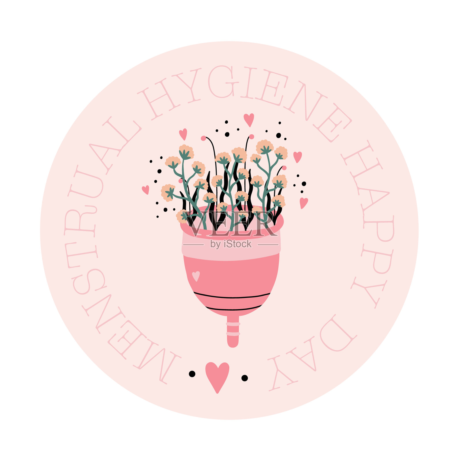 月经卫生日圈贴纸插画图片素材