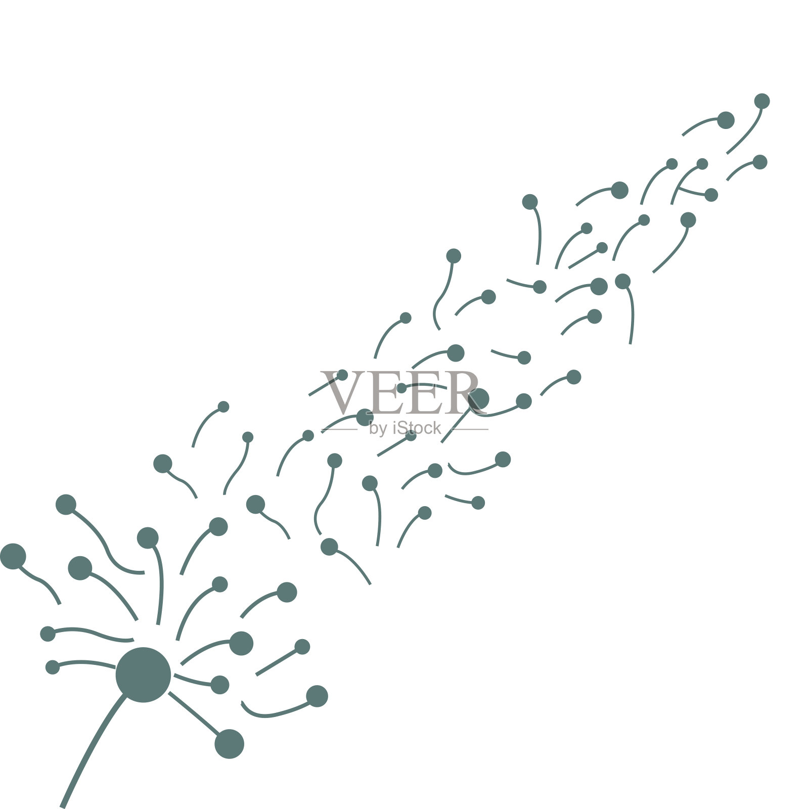 蒲公英标志，矢量植物蒲公英花，设计图标模板插画图片素材