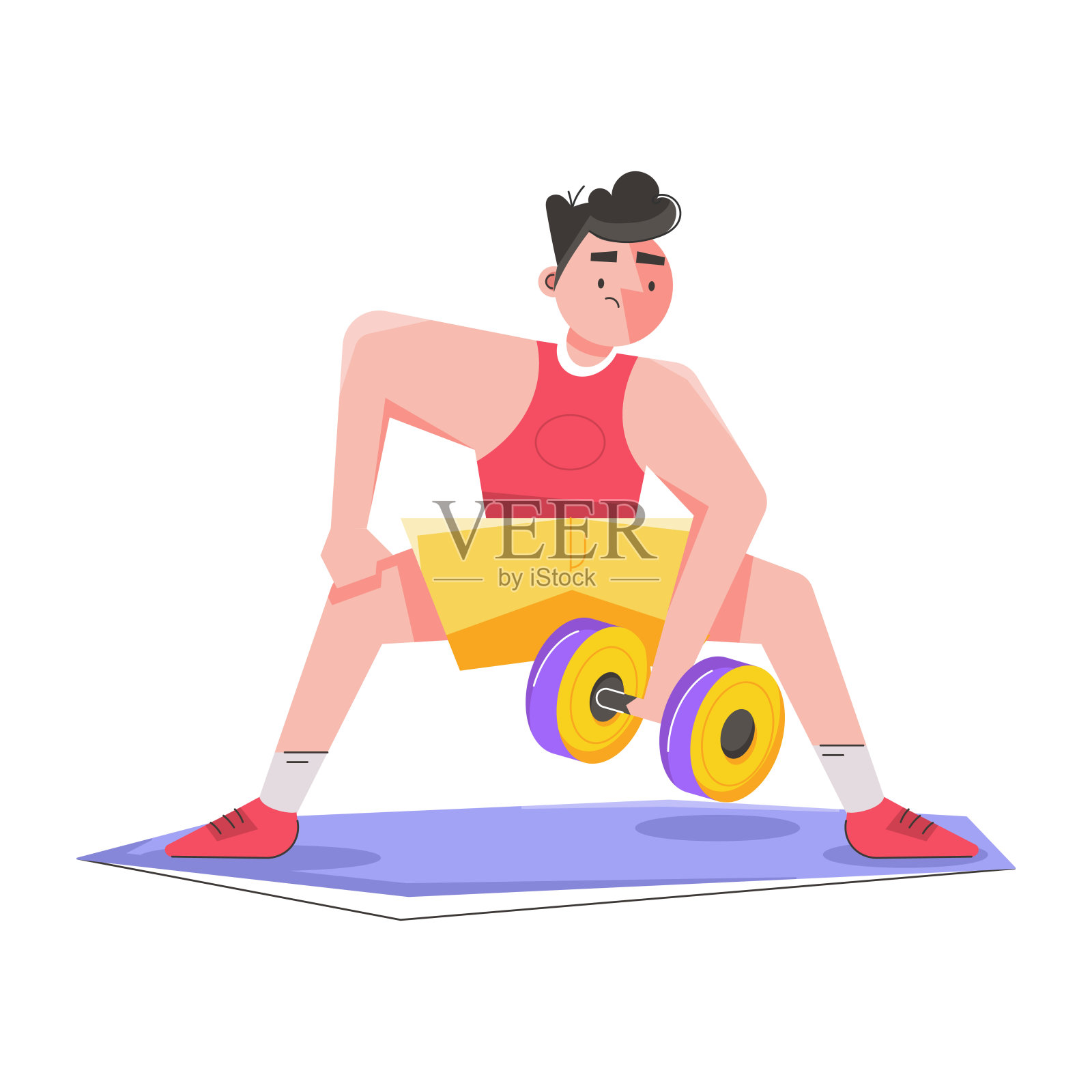 杠铃运动插画图片素材