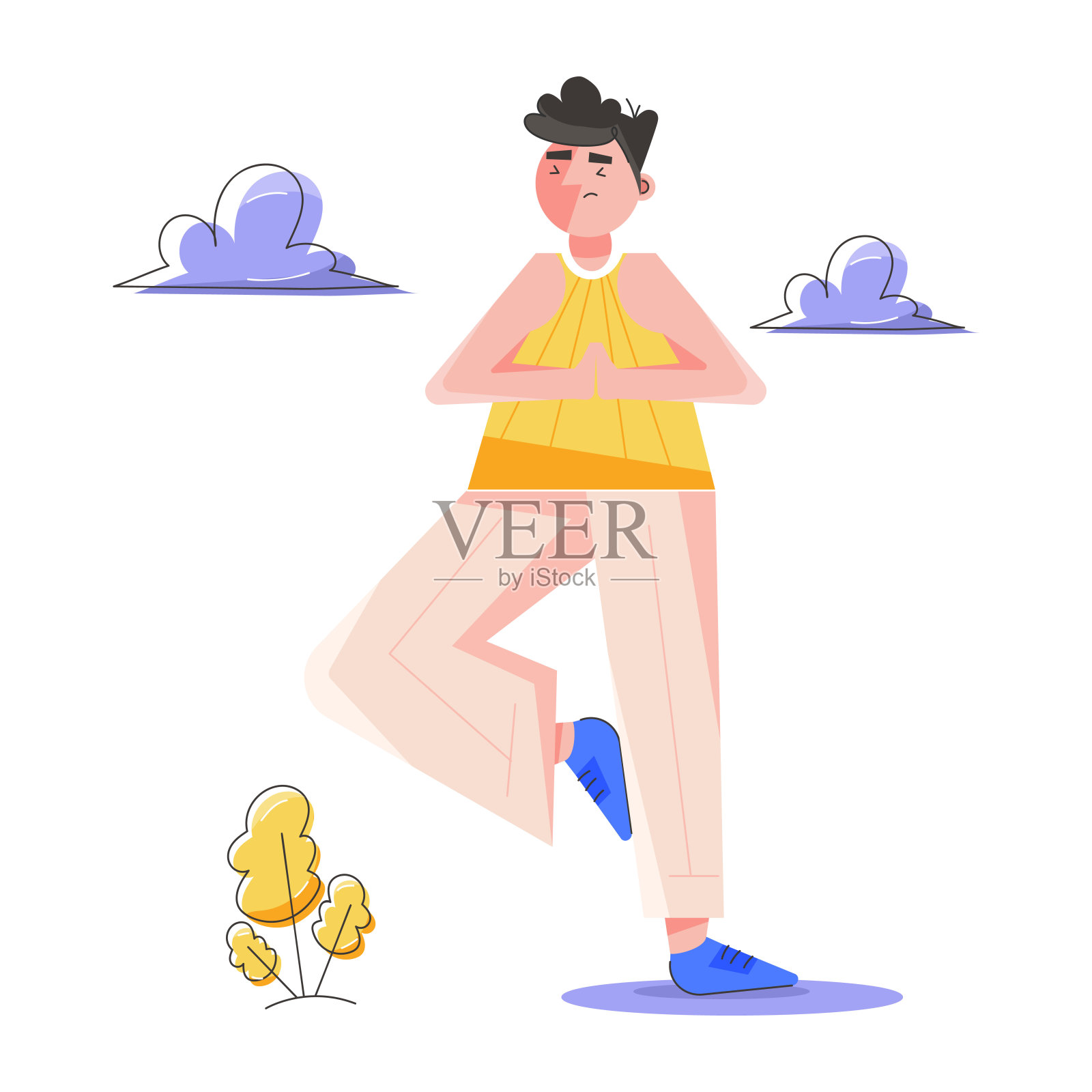 冥想插画图片素材