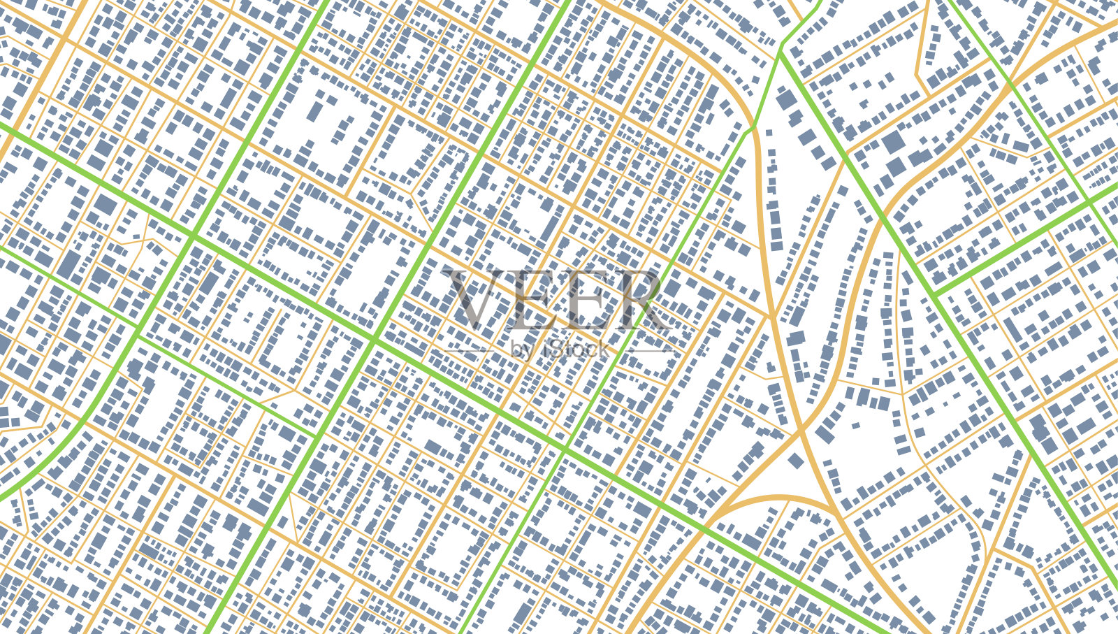 详细矢量地图海报的城市，GPS跟踪地图。街道和位置，矢量背景。花哨的矢量图。城镇的碎片。插画图片素材