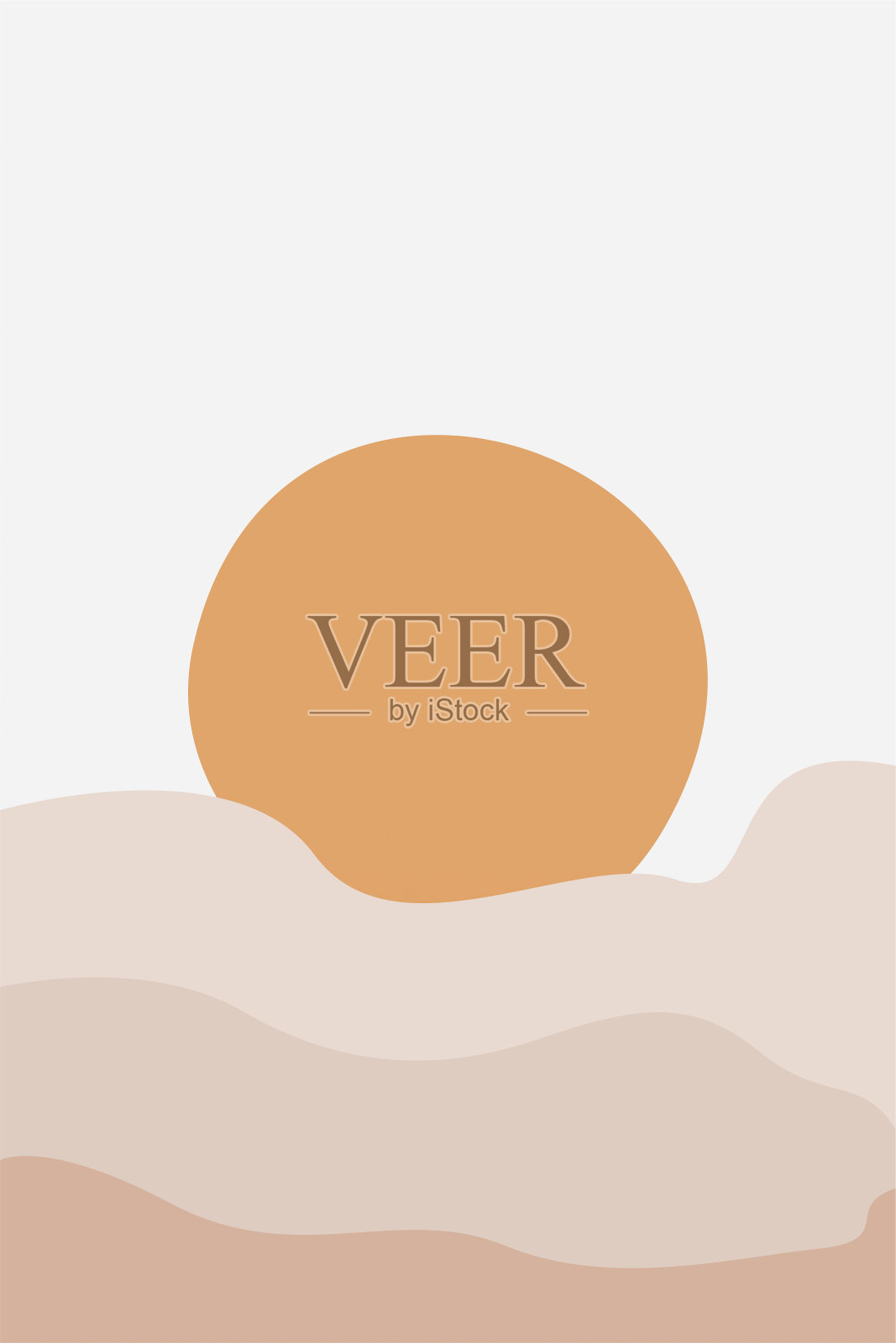 抽象景观斯堪的纳维亚墙壁艺术装饰插画图片素材