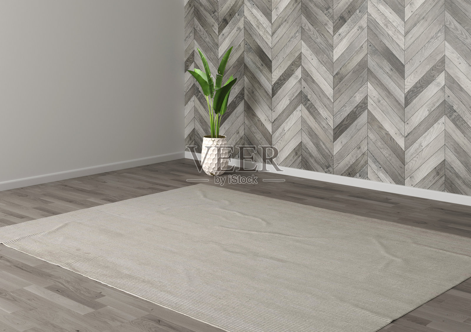 3D渲染现代室内空房间照片摄影图片