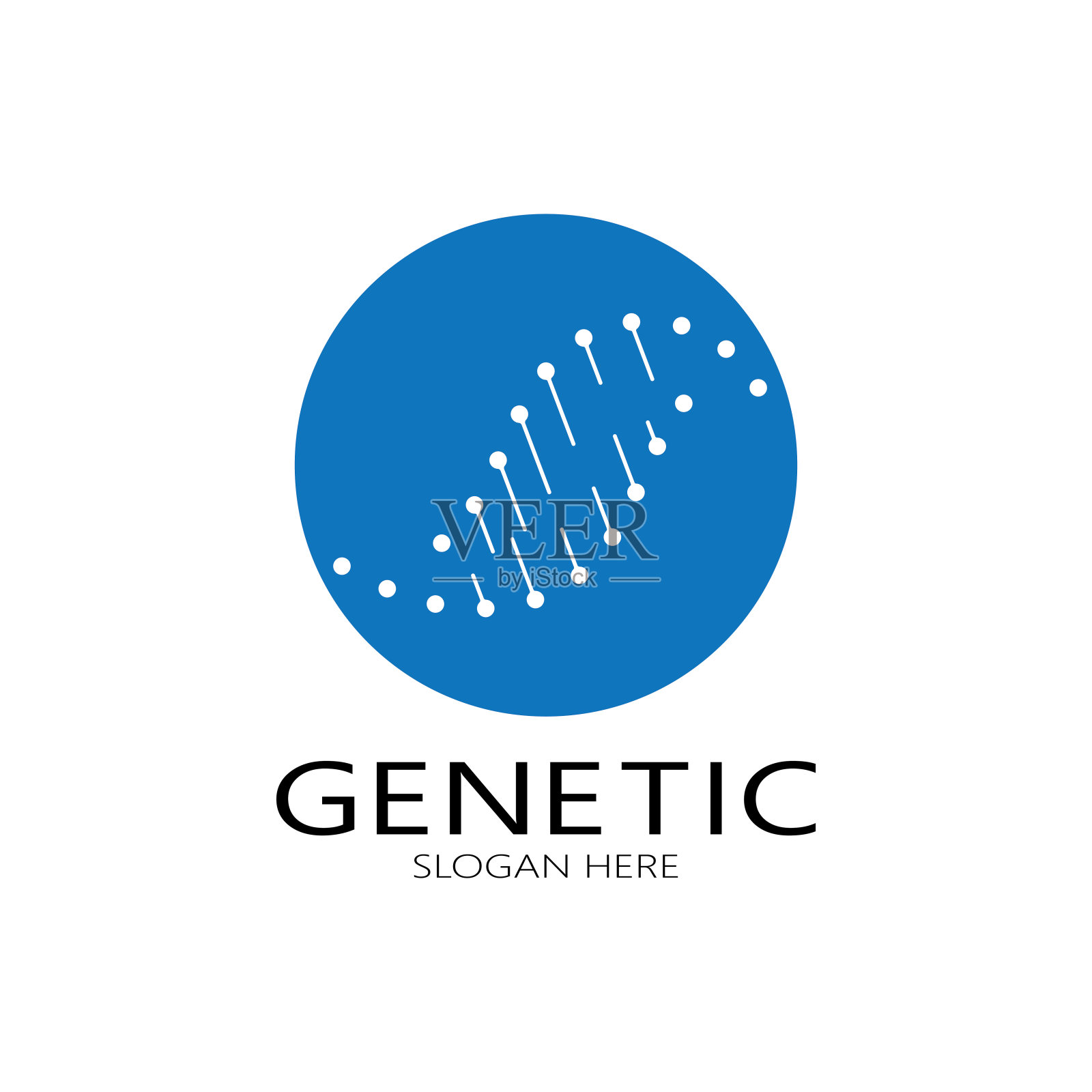 DNA矢量标志设计模板。现代医学标志。实验室科学图标符号。色彩斑斓的药理学符号载体插画图片素材