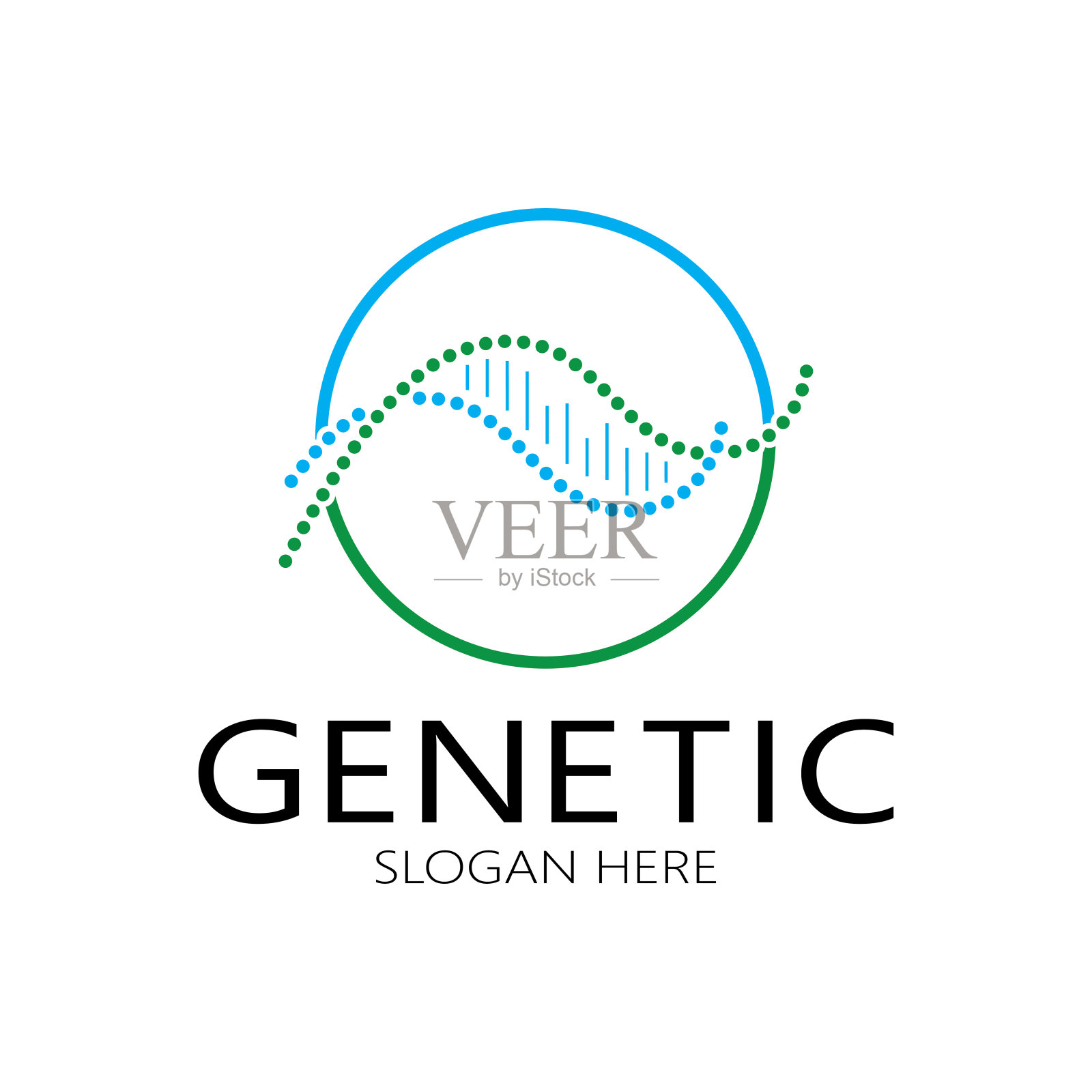 DNA矢量标志设计模板。现代医学标志。实验室科学图标符号。色彩斑斓的药理学符号载体插画图片素材