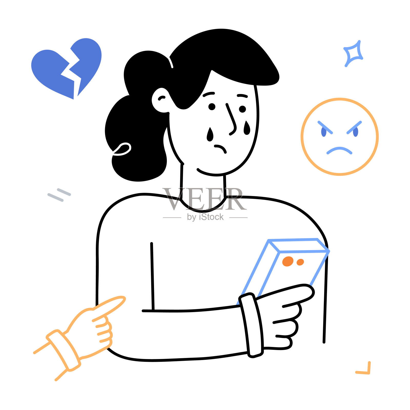 网络欺凌插画图片素材