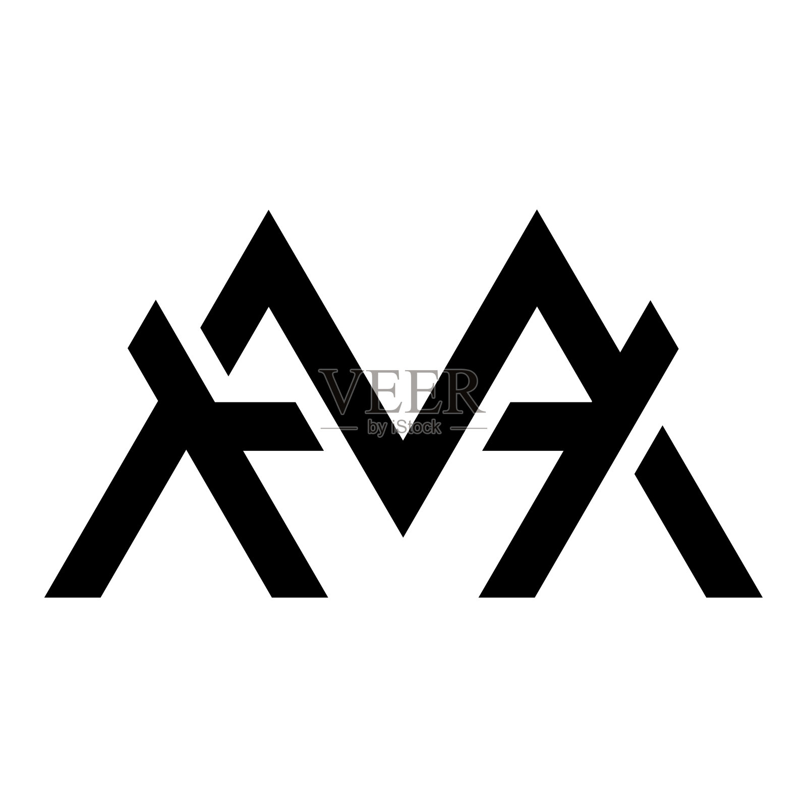 专业创新初始HM标识和MH标识。字母HM或MH最小优雅的字母组合。优质商业艺术字母符号和标志插画图片素材